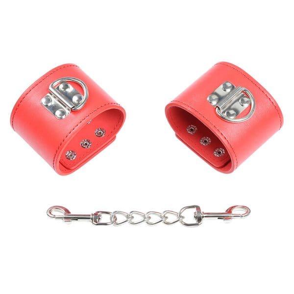 OHMAMA FETISH - RED HANDCUFFS WITH SNAP CLOSURE 8